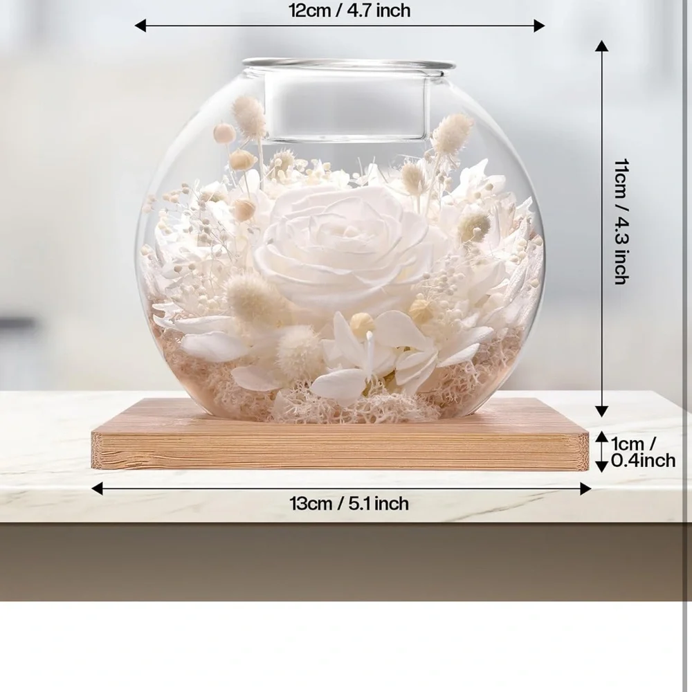 Preserved Floral Candle Holder with Scented for birthday gifts Mother’s Day gift